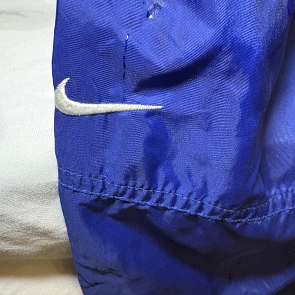 Vintage Nike Parachute Pants Mens Large Blue Drawstring Silver Tag Ankle Zip - Picture 3 of 10